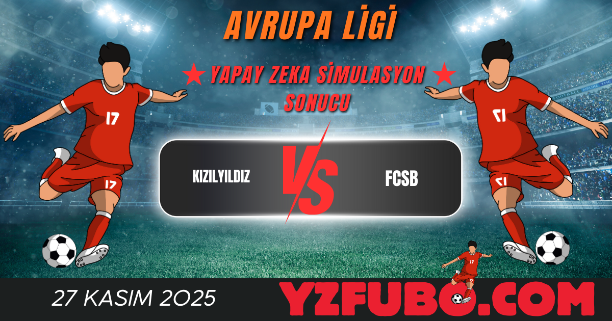 Kızılyıldız - FCSB Avrupa Ligi Yapay Zeka Simulasyon Sonucu 27 Kasım 2025