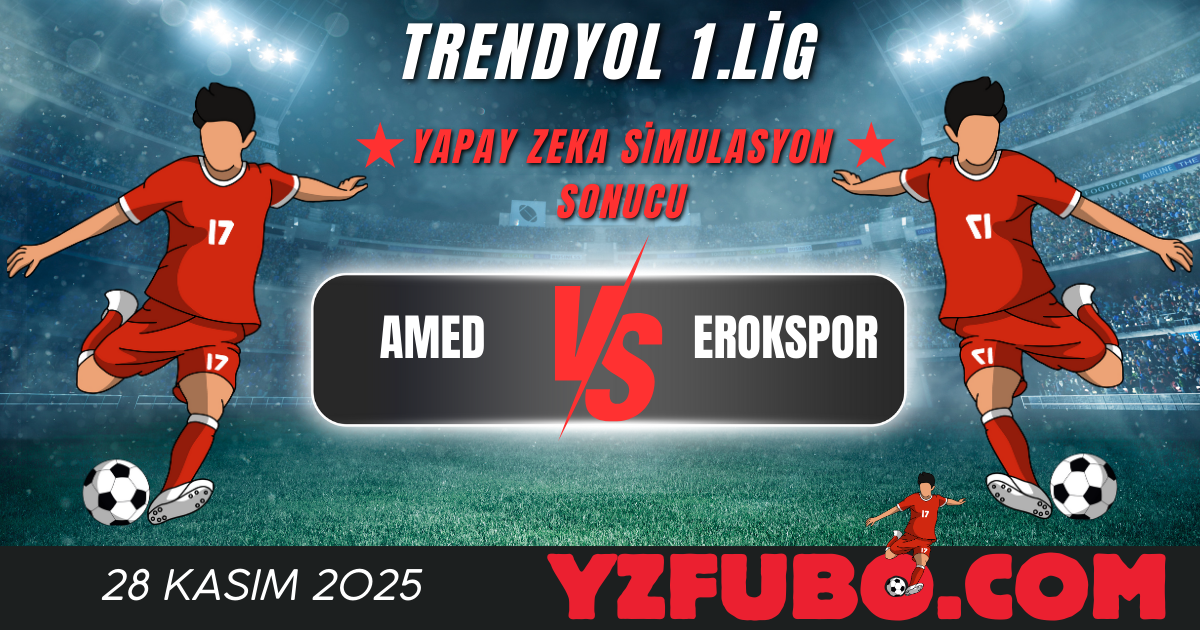 Amed - Erokspor Trendyol 1.Lig Yapay Zeka Simulasyon Sonucu 28 Kasım 2025