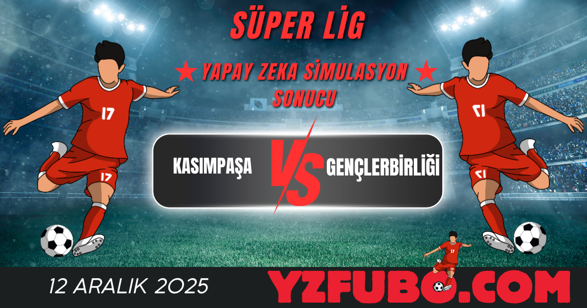 Kasımpaşa - Gençlerbirliği Süper Lig Yapay Zeka Simulasyon Sonucu 12 Aralık 2025